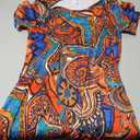Elescat Summer Dresses for Women Casual Short Sleeve Cocktail Loose Round Neck Sundress Beach Cover Up with Pockets(Vintage Painting, L)