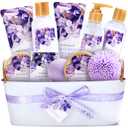 BODY & EARTH Gift Baskets - 11 Pcs Lavender Spa Gifts For Women with Bubble Bath Body Lotion Sets, Bath and Body Gifts Set For Women Christmas Gifts for Her Spa Gift Sets