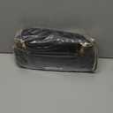 Large Makeup Bag, Portable Travel Makeup Bag Organizer for Women Girls with Makeup Brush Compartment & Two Side Pockets, Cosmetic Travel Bag Vertical Storage Toiletry Bag - Black (MEDIUM)