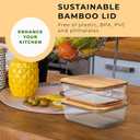 Prosumer's Choice Glass Food Storage Containers with Bamboo Lids (Pack of 2) - Stackable Meal Prep Container - Airtight Glass Food Containers with Lids - Reusable Lunch Pack - 36 Oz