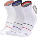 YWSLRC Athletic Ankle Socks 3 Pack Men Women,Moisture Wicking Cushioned Running Socks,Compression Arch Support Basketball (White, M)