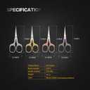 4 x Embroidery & Sewing Scissors 4-Pack, 5-Inch Sharp Pointed Stainless Steel for Detail Work, Crochet, DIY - Gifts for Crafters