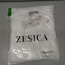 ZESICA Women's Long Sleeve Lace V Neck Fall Shirts Slim Fit Going Out Tops Ribbed Knit Dressy Business Casual Blouses (White, M)