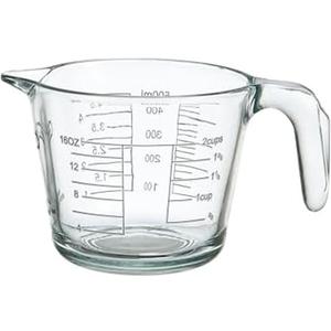 Farberware 2-Cup Borosilicate Glass Wet and Dry Measuring Cup with Oversized Measurements, Clear