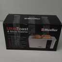 Mueller UltraToast Full Stainless Steel Toaster 4 Slice, Long Extra-Wide Slots for Bagels and Waffles, 6 Browning Levels, LED Display, Cancel/Defrost/Reheat Functions & Removable Tray, Kitchen Gadgets