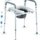 VEVOR Raised Toilet Seat, Adjustable Height with 5 Levels, Drop-Arm Design, Detachable Backrest, 7L Easy-Clean Bucket, Quick Assembly, Support up to 1000lbs, Ideal Bedside Commode for Elderly & Adults