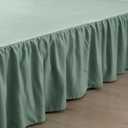 Bed Skirt Queen Size Ruffled Bed Skirt with Split Corners, 18 Inch Drop Dust Ruffle Bed Skirts with Platform, Sage Green, 18" Queen
