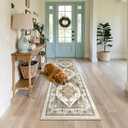 Bsmathom Runner Rug for Hallways Non Slip Washable Boho 2x8 Hallway Low Pile Throw Rugs Vintage Carpet Runners for Entry Way, Kitchen, Laundry Room, Bathroom