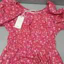 LittleSpring Girls Short Sleeve Dresses Off Shoulder or O-Neck Summer Dress Chiffon Floral Ruffle Cloth, Small