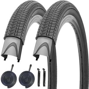 2 Pack 12 1/2 X 2 1/4(12.5x2.25) 14/16/20 x 2.125 Inch Bike Tire and Inner Tubes Set Suitable for 12.5/14/16/20 X 2.125 Folding Kids Bike Replacement Tires and Tubes Kit Fit for Most Children Bike
