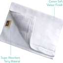 Monogrammed Towels Fingertip, Personalized Gift, 11 x 18 Inches - Set of 4- Silver Embroidered Towel - Extra Absorbent 100% Cotton- Soft Velour Finish - For Bathroom/ Kitchen/ Spa- Initial L (White)