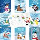Dianelhall 24 Pcs Christmas Coloring Books Bulk Winter Animals Favors Mini Gift Set Snowman Penguin Activity Book Pages Pack for Winter Goodie Bag Stuffers Crafts Birthday Supplies