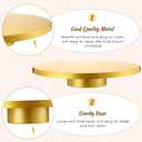 Wenqik 16 Inch Metal Gold Cake Stand with Cake Knife and Spatula, Round Dessert Table Display Stand Metal Dessert Tray Serving Platter for Party, Wedding, Birthday, Baby Shower, Anniversary