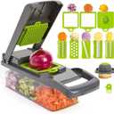 15-in-1 Vegetable Chopper Efficiently Slice and Dice Veggies with 8 Different Blades, Includes Onion Chopper, Spacious Design for Potatoes, Tomatoes, Cucumbers, and Carrots, User-Friendly Safe Design