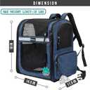 PetAmi Dog Backpack Carrier for Small Large Cat, Pet, Puppies, Ventilated Pet Hiking Backpack Travel Bag, Airline Approved Cat Backpack Carrier, Safety Back Support, Camping Biking, Max 18 lbs, Navy
