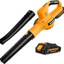 20V Cordless Leaf Blower 150MPH Handheld Electric Blower with Battery & Charger Variable Speed Battery Powered Blowers for Lawn Care Yard Patio Dust Remove, Lightweight & Portable Mini Leaf Blower