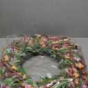24" Spring Wreaths for Front Door Not Withering Artificial Floral Wreath with Wildflowers Summer Decorations for Indoor Outdoor Window Wall Farmhouse Porch Easter Home Decor Red Orange Purple