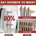 Belt Hanger for Closet Max 42 Belts, 2-in-1 Wall Mount Belt Organizer with 360 Rotating Hooks, Wooden Tie and Belt Rack for Closet Accessories Organizers and Storage, 12+11 Storage