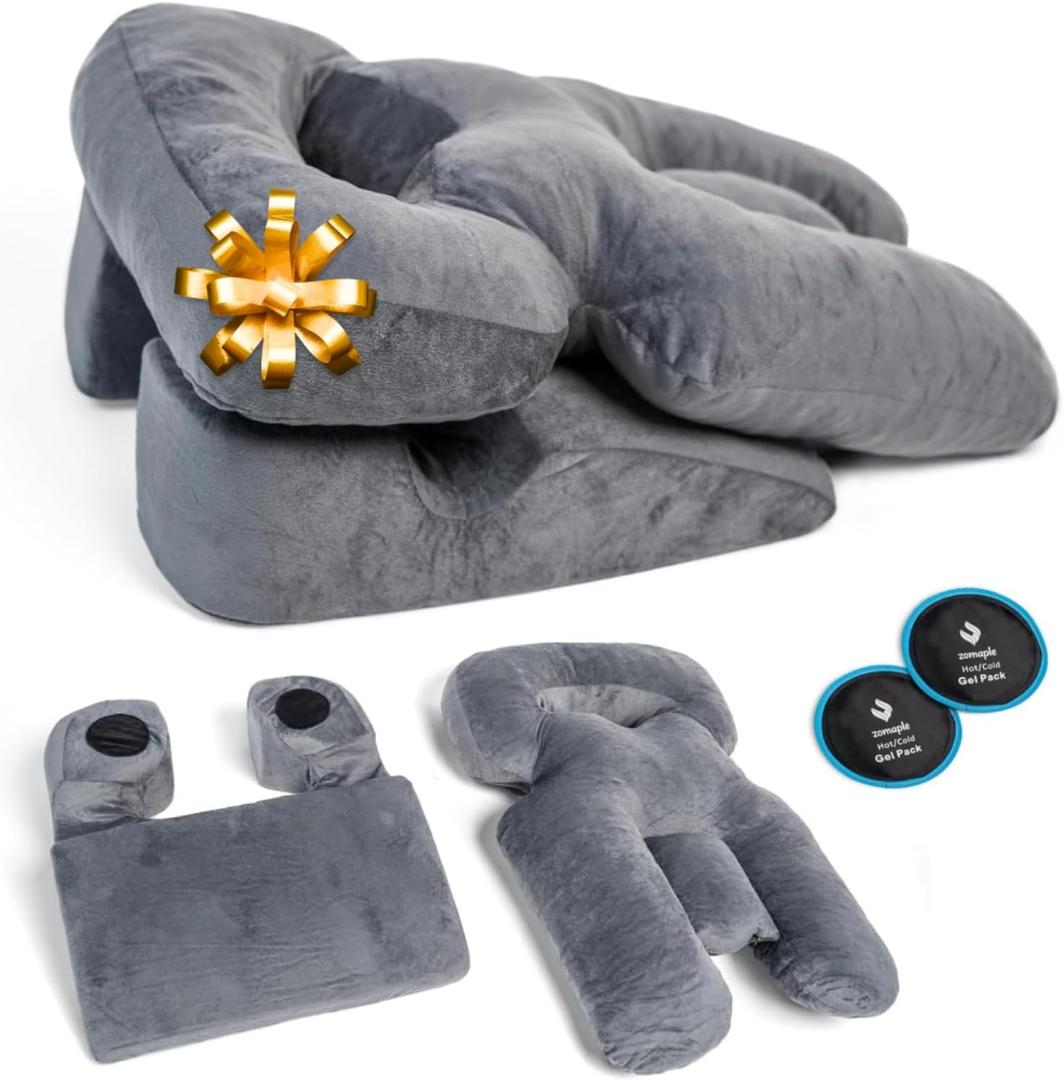 Zomaple Face Down Chair After Eye Surgery  Memory Foam, Washable Cover, & Ventilated Design  Facedown Pillow for Sleeping, BBL Equipment, Retinal & Vitrectomy Recovery (Grey)