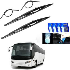 32 Inch Wiper Blade RV Pair or Motorhome rv windshield wipers 9mm 12mm J Hook with 20 Pieces Car Concentrated Washer Tablets And 2pcs Rubber Wiper Blades Refills 32"/32" 2 Pcs