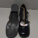 NEWBELLA Women's Retro Mary Janes - Patent Leather Chunky Heel Pumps with Cross Strap & Square Toe, Comfortable French Style Dress Shoes for Work & Daily Wear, Dark Black 10