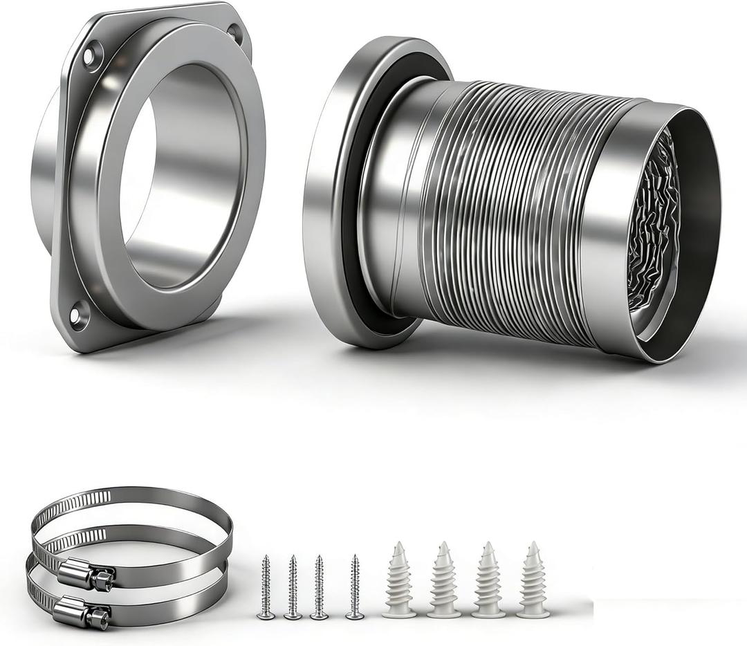 Magnetic Dryer Vent Connector – 3.3FT 4" Flexible Hose with Clamp, Snap-Lock Tool-Free Installation, Fire-Safe Seal for Easy Cleaning & Laundry Efficiency