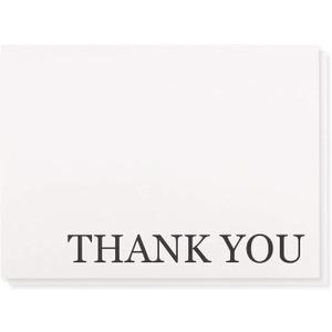 Sustainable Greetings 120 Pack Thank You Cards with Envelopes Bulk for Weddings, Bridal Showers, Graduations, Bridal, Blank Inside - Minimalist Black and White Design Thank You Card