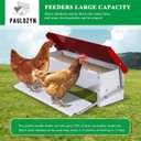 Automatic Chicken Feeder, Galvanized Treadle Poultry Feeder No Waste, Rainproof Metal Auto Chicken Feeder Rat-Proof, No-Spill for Duck Turkey Outside