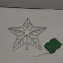YEAHOME Christmas Tree Topper, Silver Glittered Hollow 5-Point Star Tree Topper for Christmas Tree Decorations, Lighted Wire Star with 20 LED Lights for Christmas Treetop, Xmas Tree Topper with Timer