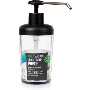 PrepWorks Soap Pump 14 oz  Stainless Steel Dispenser for Liquid Soap, Lotion, or Sanitizer, Easy-to-Use, BPA-Free