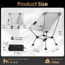 MOON LENCE Camping Chair Plus, Upgraded Comfort & Size, Still Compact and Lightweight, Folding Portable Chair for Backpacking & Hiking, 400Lbs Capacity, Gen 3 Plus (Grey)