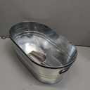 2 Pack 4 Gallon Galvanized Tub Ice Buckets for Parties Portable Beverage Tub Champagne Bucket Metal Ice Buckets for Cocktail Bar with Ice Scoop