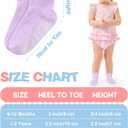 Cooraby 6 Pairs Toddler Ruffle Socks with Anti Slip Frilly Cute Cotton Dress Socks for Baby Girls 6M-6Y (1-2T, Mixed Colors 1)