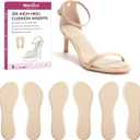 High Heel Cushion Inserts for Women - (3 Pairs) Welnove 3/ 4 Invisible Insoles Prevent Feet from Sliding Forward - Shock Absorption - Comfort Shoe Pads for High Heels Sandals Flats, Beige, Size L