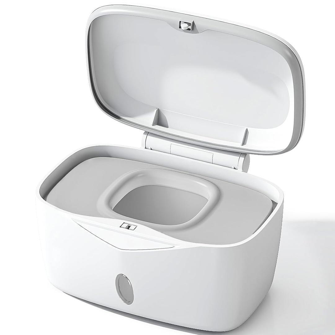 Wipes Dispenser with Weighted Plate, X2 PRO, Seposeve Perfect Pull Baby Wipe Holder, Refillable Wipe Container, Keeps Wipes Fresh, One-Handed Operation. Non-Slip, Easy Open/Close Wipes Case, Grey