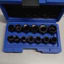 13-Piece Bolt Extractor Kit, Stripped/Lug Nut Removal, 3/8" Drive Screw Extractor Socket Set, SAE & Metric for Damaged, Rusted, Frozen Nuts and Bolts