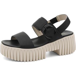 UBFEN Womens Platform Sandals Comfortable Arch Support for Summer Dressy Casual Lightweight Chunky Heel 2 Adjustable Straps,Size 9