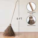 Halloween Decorations Fall Decor - 6FT Giant Handmade Real Twig Witch Broom