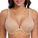 DotVol Women's Front Closure Posture Everyday Bra Plus Size Full Figure Underwire Back Support Bralette, 40G, Beige