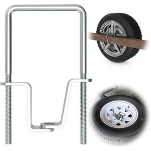U-Bolt Style Tire Carrier, Trailer Spare Tire Mount Bracket, Trailer Tongue or Frame Mount, Fits 4 or 5 Lug Hole Rims, Holds 8-15 Inch