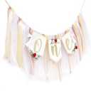 Bunny One High Chair Banner - Some Bunny Is One High Chair Banner, Rabbit Wreath Party Decoration, Easter Bunny 1st Birthday Highchair Banner, Rabbit Themed 1st Birthday Decoration