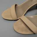 Women's Heeled Sandals Open Toe Ankle Strap Chunky Heels Dress Shoes Wide Feet Friendly, Size 7, Beige