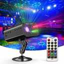 Party Lights Dj Disco Lights, Strobe Stage Light Sound Activated Laser Llights Projector with Remote Control for Parties Bar Birthday Wedding Holiday Event Live Show Xmas Decorations Lights (BLACK 01)