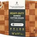 Heavy Duty Bamboo Cutting Board Non Slip Heavy Duty Over Sink Wooden Wood Cutting Board for Kitchen Chopping Board Extra Large Big Small Best House Warming Gift (16*11 in)