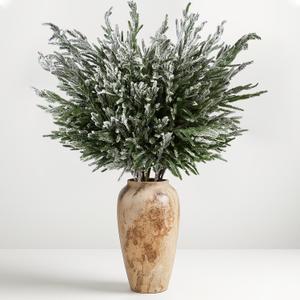 8 Pack Christmas Artificial Snow Norfolk Pine Branches 36 Inch Real Touch Faux Branches for Vase Realistic Greenery Pine Picks Suitable for DIY Crafts Holiday Garland Wreath Home Decoration