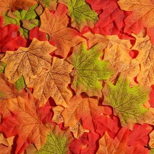 Fall Leaves Fake Fall Decorations for Home Autumn Fall Decor Maple Leaf 3.15inch for Halloween Thanksgiving Day Wedding Events Party Crafts Props Holiday(200 PCS,Assorted Colors)
