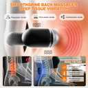 Back Massager with Heat Vibration and Adjustable Height Smooth Spine Triple Fusion Back Massager for Back Relaxation Pain 3-in-1 Electric Lumbar Support Pillow for Bed Chair (Dark Gray)
