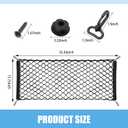 Car Rear Cargo Net, Adjustable Elastic Trunk Storage Organizer Net, 35.43" x 11.81" Double-layer Storage Net with Hooks, Universal Automotive Interior Accessories for Most Cars (Black)