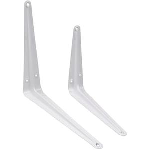 24 PCS Shelf Brackets 10*8inches,White Iron Metal Floating Shelf BracketWall Mount Corner Brace for Wood Boards