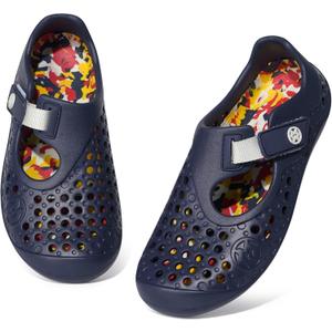 Water Shoes for Kids Swim Aqua Shoes Toddler Boys Girls Barefoot Sport Beach Pool Sandals Quick Dry Lightweight Breathable Slip on Sneakers (Toddler/Little Kid/Big Kid) (Dark Blue)